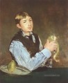 Ein junger Mann  der eine Birne Eduard Manet Abschälen